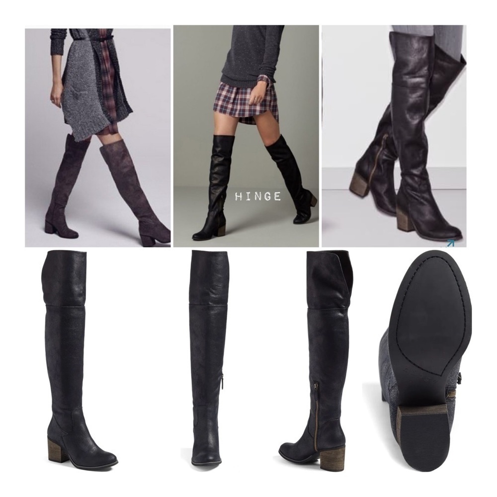 Hinge Canton Over the Knee Boot - Black